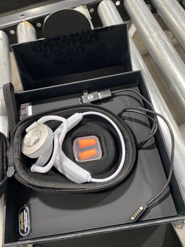 Photo 1 of Essonio Open Ear Headphones - Ultra Deep Bass Wireless Bluetooth Air Conduction Headphones 3-Level Deep Bass Ultra-Wideband ANC 20H Play Multi-Point Connect Clear Call White