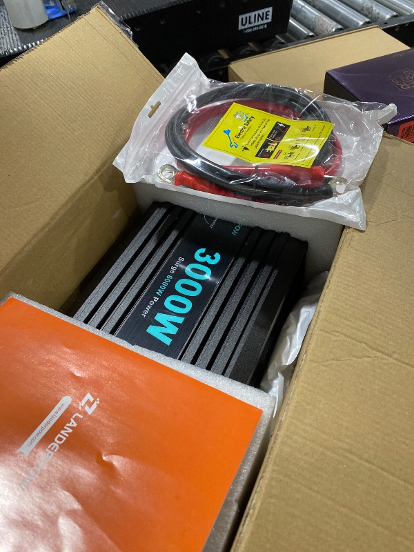 Photo 1 of LANDERPOW 3000 Watt Pure Sine Wave Inverter 12V DC to 120V AC for RV, Truck, Solar, Home, Off-Grid, Power Inverter with 3 AC Outlet, 30W USB-C, 5V 3.1A USB, Hardwire Port, Remote Control, Surge 6000W
