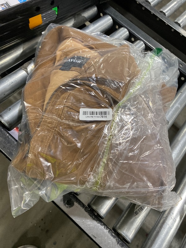 Photo 1 of FLAVOR Men's Classic Leather Jacket Suede Winter Coat with Removable Collar (Large, Brown)