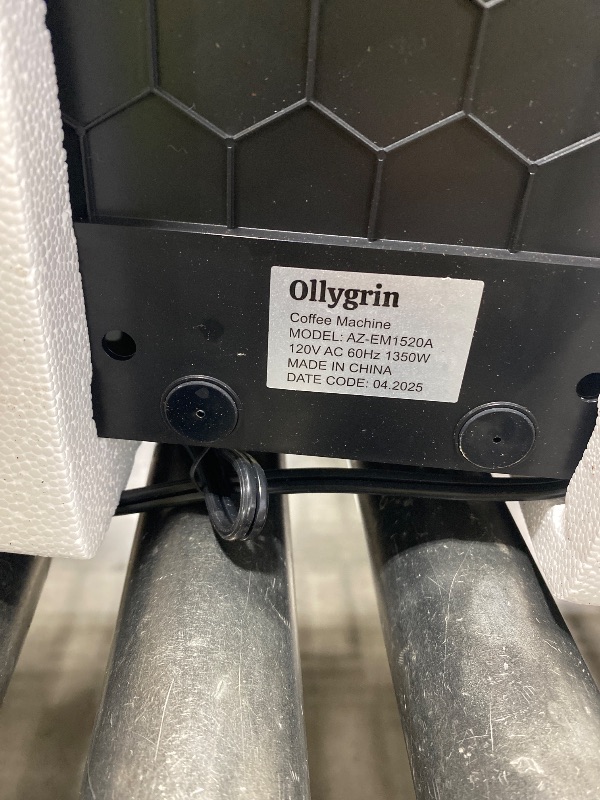 Photo 1 of Ollygrin 20 Bar Espresso Machine with Grinder, Espresso Maker with 19 Grinding Settings, Coffee Machine with Pressure Gauge, 94.7Oz Removable Water Tank for Latte & Cappuccino
