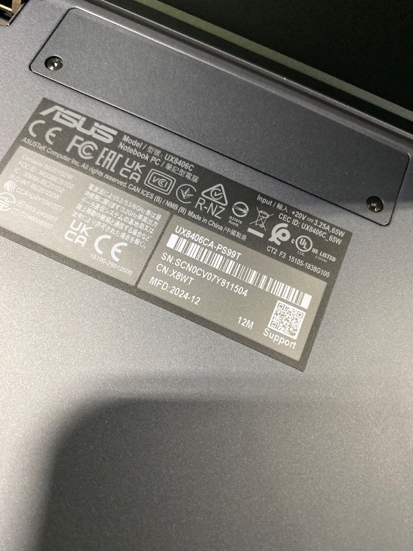 Photo 1 of ASUS Zenbook Duo Laptop, Dual 14” OLED 3K 120Hz Touch Display, Evo, Intel Core Ultra 9 285H, Intel Arc Graphics, 32GB RAM, 1TB SSD, Windows 11, UX8406CA-PS99T