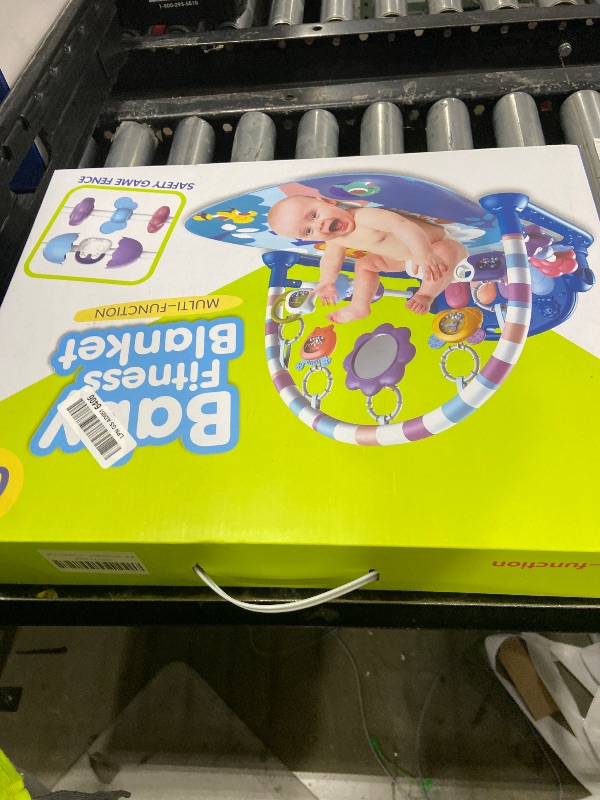 View 2 of dearlomum Baby Play Mat Gym, Funny Play Piano Tummy Time Activity Mat with 5 Infant Sensory Toys, Music and Lights, Boy & Girl Gifts for Newborns 0 to 3 6 9 12 Months (Pink)