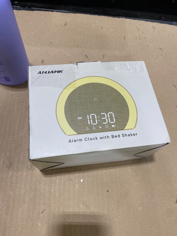 Photo 1 of ANJANK Extra Loud Alarm Clock with Wireless Bed Shaker, Vibrating Dual Alarm with Light Wake Up for Heavy Sleepers & Hearing Impaired, 9-Color Night Light, 8 Sounds, 0-100% Dimmer, USB Charger