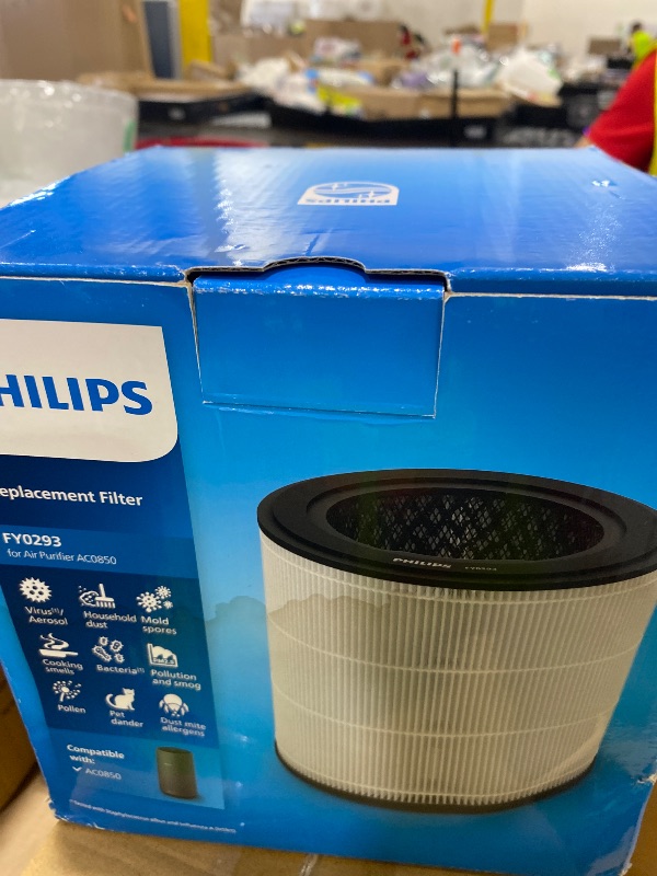 Photo 1 of Philips Genuine Replacement Filter Integrated 3-in-1, Up to 12 months lifetime, HEPA+Active Carbon+Pre-filter, Filters 99.5% 0.003?m particles, Filters gases & odors, White/Black (FY0293/30)