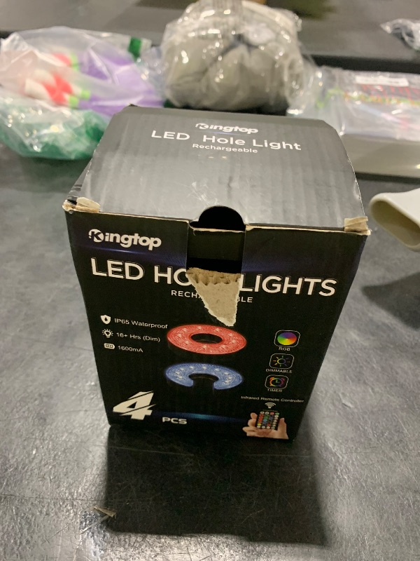 Photo 1 of KINGTOP Rechargeable LED Golf Hole Light - Waterproof, Focused Illumination Lens, Remote-Controller, Perfect for Backyard Night Golf Practice Putting Green, Camping, Outdoor Party, C-4Pack