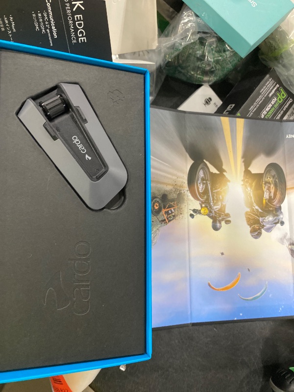 Photo 1 of Cardo PACKTALK Edge Motorcycle Bluetooth Communication System Headset Intercom - Single Pack
