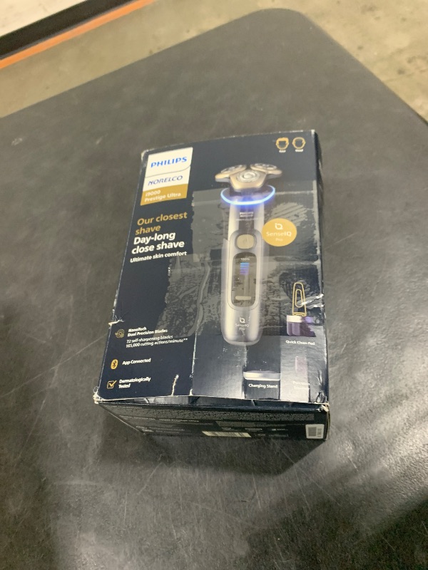 View 3 of Philips Norelco Shaver i9000 Prestige Ultra, Wet & Dry Electric Shaver, Dark Slate, SenseIQ Pro Technology, Triple Lift & Cut System, 360 Rotating NanoTech Precision Blades, Quick Clean Pod, XP9402/86