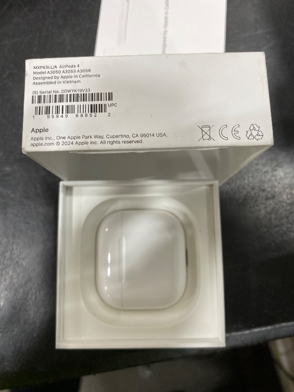 Photo 1 of Apple AirPods 4 Wireless Earbuds, Bluetooth Headphones, Personalized Spatial Audio, Sweat and Water Resistant, USB-C Charging Case, H2 Chip, Up to 30 Hours of Battery Life, Effortless Setup for iPhone