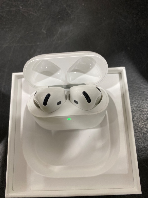 Photo 1 of Apple AirPods 4 Wireless Earbuds, Bluetooth Headphones, Personalized Spatial Audio, Sweat and Water Resistant, USB-C Charging Case, H2 Chip, Up to 30 Hours of Battery Life, Effortless Setup for iPhone