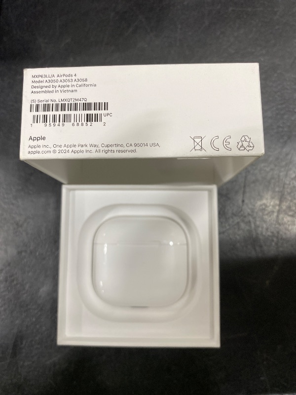 Photo 1 of Apple AirPods 4 Wireless Earbuds, Bluetooth Headphones, Personalized Spatial Audio, Sweat and Water Resistant, USB-C Charging Case, H2 Chip, Up to 30 Hours of Battery Life, Effortless Setup for iPhone