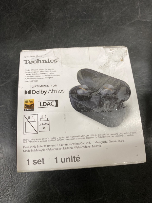 Photo 1 of Technics Reference Class Hi-Fi Wireless Earbuds, Dolby Atmos, Head Tracking, Adaptive Noise Cancelling, 3 Device Multipoint, 10-hr Battery, Wireless Charging, in Ear Headphones - EAH-AZ100-K (Black)