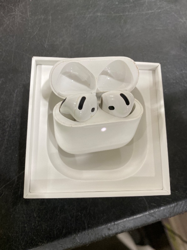 Photo 1 of Apple AirPods 4 Wireless Earbuds, Bluetooth Headphones, with Active Noise Cancellation, Adaptive, Transparency Mode, Personalized Spatial Audio, USB-C Charging Case, Wireless Charging, H2 Chip