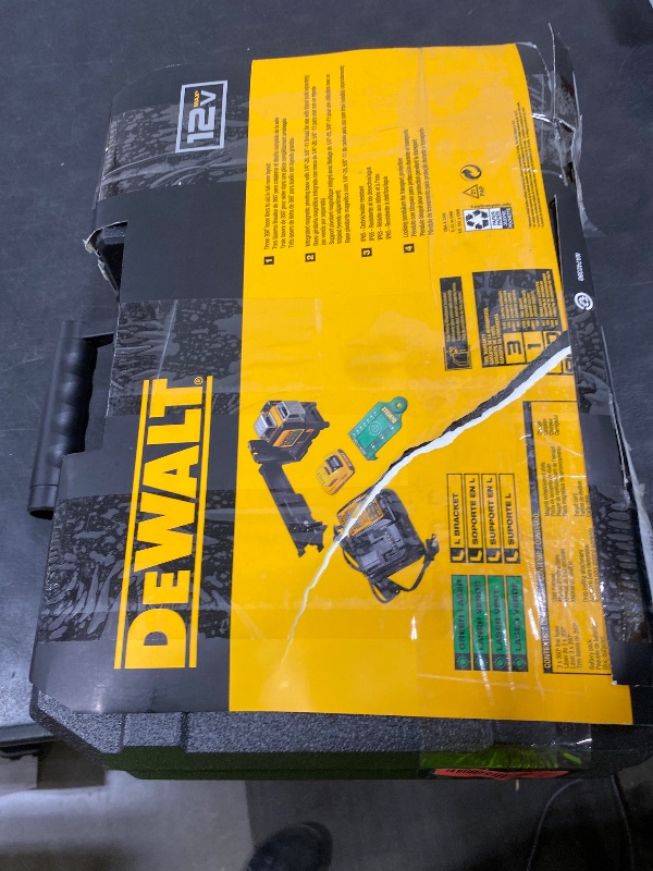 Photo 1 of DEWALT Laser Level 360 Self Leveling, 3 Way Green Laser Leveler Tool 12V MAX with 2.0Ah Battery, Charger and Durable Carrying Case, 100 Ft, Tripod Compatible (DW089LG)