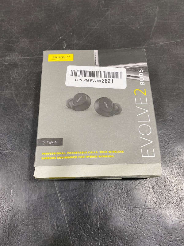 Photo 1 of Jabra Evolve2 True Wireless in-Ear Bluetooth Earbuds with Active Noise Cancellation (ANC) and 4-mic MultiSensor Voice Technology - Microsoft Teams Certified, Works with All Other Meeting apps - Black
