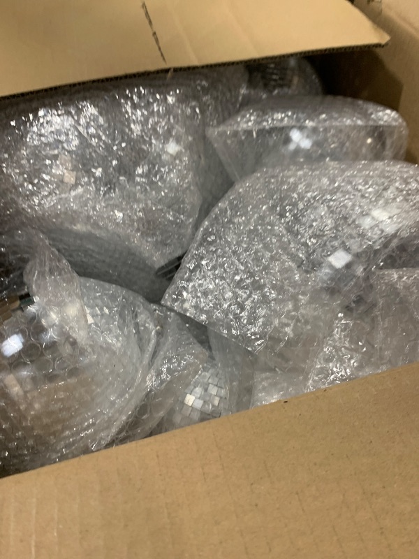 Photo 1 of Libima 12 Pack Bulk Large Disco Ball Decorations, Silver Mirror Hanging Disco Balls Ornaments for Christmas Tree, Mothers Day, 70s 80s Party, Wedding, Prom, DIY Decor(12'', 8'', 6'', 4'')