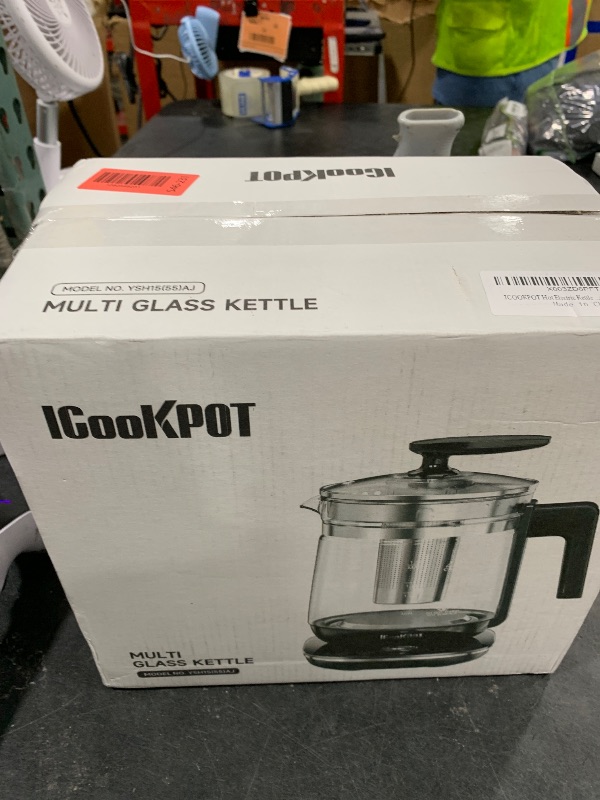 Photo 1 of ICOOKPOT Hot Electric Kettle with Tea Infuser and Temperature Control, 1.5L Stainless Steel Tea Maker & 1200W Rapid Boiling, Programmable Control for Coffee and More, White