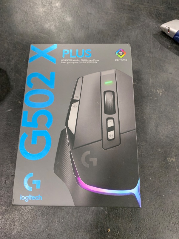 Photo 1 of Logitech G502 X Plus Wireless Gaming Mouse: Optical Switches, LIGHTSYNC RGB, 13 Buttons, Infinite Scroll Toggle, <130 hr Battery Life, USB-C, PowerPlay Wireless Charging Capable, for PC/MacOS - Black
