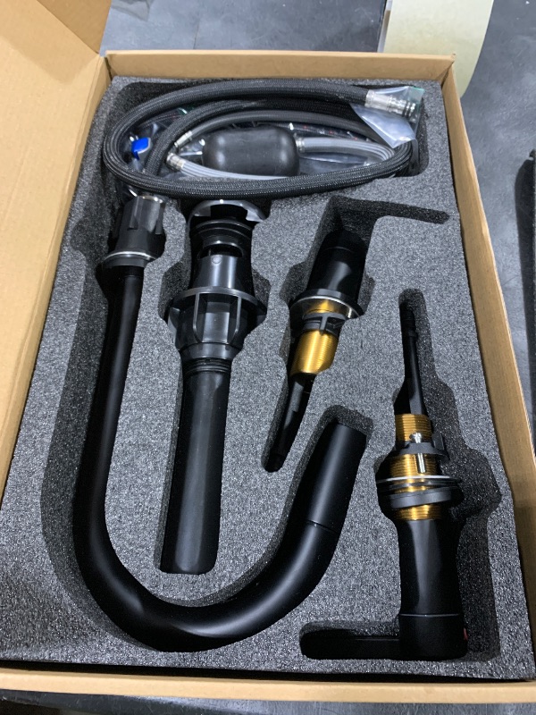 Photo 1 of KENES Matte Black Pull Out Bathroom Faucet, 8 Inch 2 Handle Widespread Bathroom Faucet 3 Hole with Pull Down Sprayer, Bathroom Sink Faucet with Pop Up Drain & Supply Lines LJ-9068-2