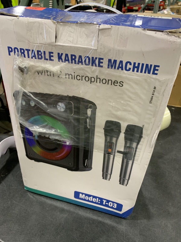 Photo 1 of VOSOCO Karaoke Machine with 2 Wireless Microphones, Portable Bluetooth Speaker for Adults Kids, PA Systems Support TWS Echo Adjust TF USB AUX for Home Party Outdoor Travel