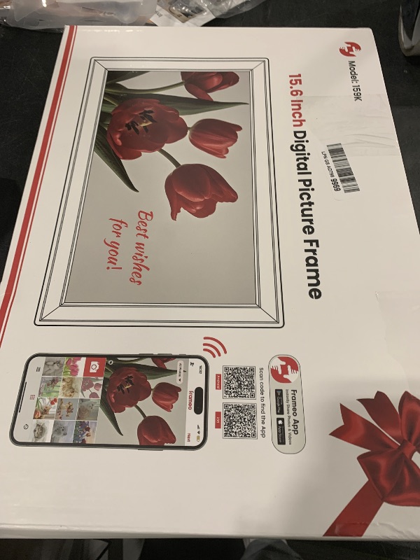 Photo 1 of 64GB Frameo 15.6" Digital Picture Frame Large 1920 x 1080 IPS FHD Touch Screen WiFi Electronic Photo Frames Share Moments Instantly Anywhere Best Gifts for Parents and Grandparents White