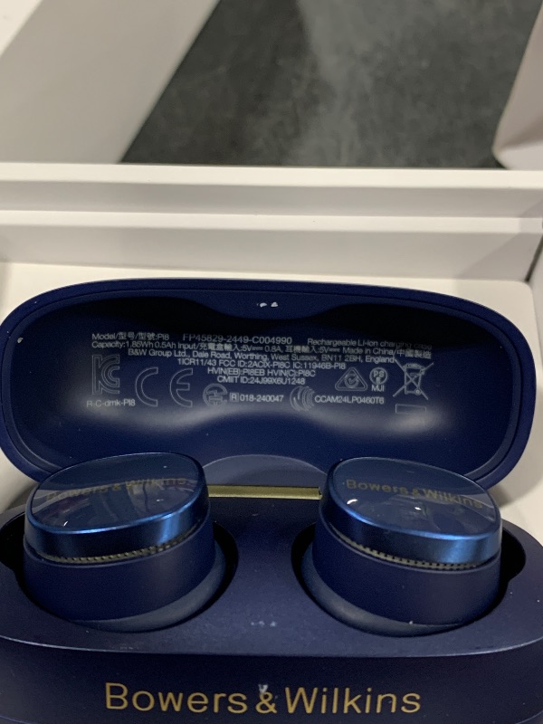 Photo 1 of Bowers & Wilkins Pi8 Wireless Bluetooth Earbuds (Midnight Blue), in-Ear Bluetooth Earphones with Qualcomm & aptX Lossless, Active Noise Cancelling Earbuds, 3 Built-in Mics, 15-Min Quick Charging