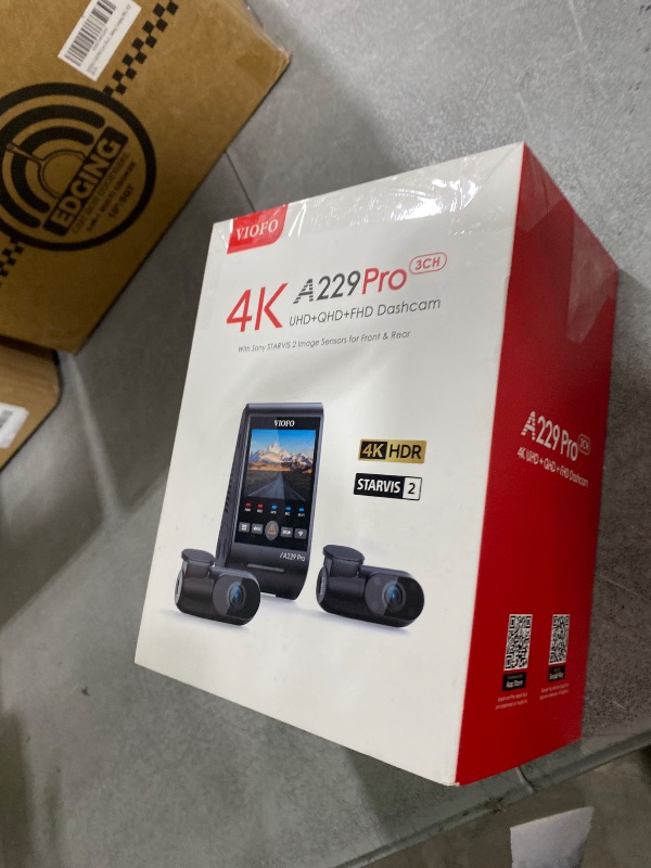 Photo 1 of VIOFO A229 Pro 3 Channel 4K HDR Dash Cam, Dual STARVIS 2 Sensors IMX678 & IMX675, 4K+2K+1080P Front Inside and Rear Triple Car Camera, 5GHz WiFi GPS, Voice Control, 24H Parking Mode
