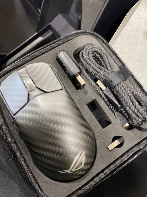 Photo 1 of ASUS ROG Harpe Ace Extreme Wireless Esports Gaming Mouse – Carbon Fiber Build, 47g Lightweight, Tri-Mode Connectivity, 42K DPI, up to 70Hr Battery, Glass Skates, Pro-Approved, PC/Mac Support - Black