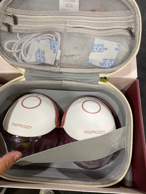 Photo 1 of Momcozy Breast Pump Hands Free Mobile Style | M6, Wearable Breastfeeding Electric Breast Pump Ideal Rhythm More Milk, DoubleFit Flange More Fit & Discreet with 3 Modes 9 Levels, 24mm - 2 Pack Cozy Red