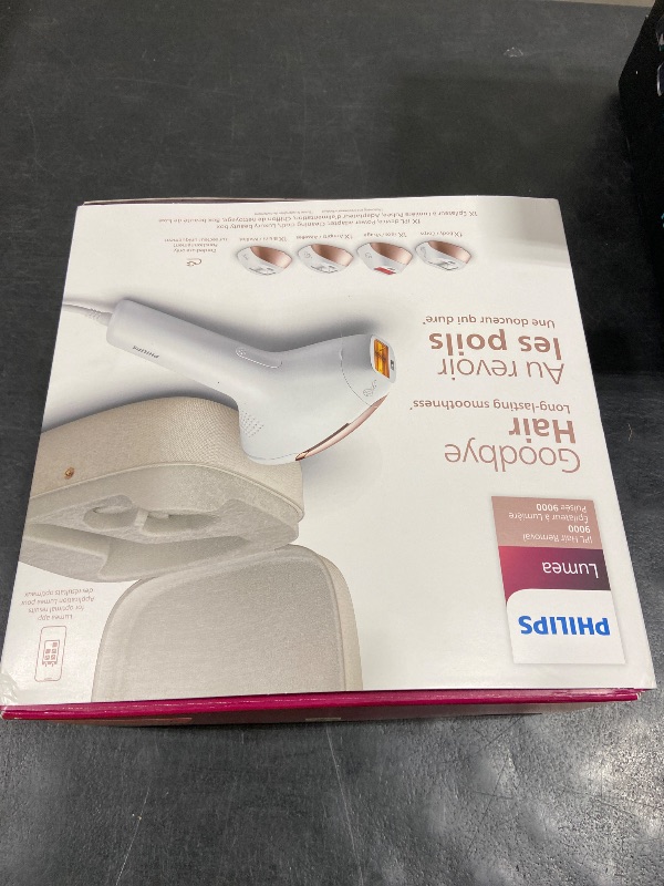 Photo 1 of Philips Lumea 9000 Series IPL Hair Removal Device Permanent Laser Hair Reduction for Women & Men, Easy and Comfortable Use at Home, SenseIQ, 4 Attachments for Body, Face, Bikini & Underarms, BRI984/03