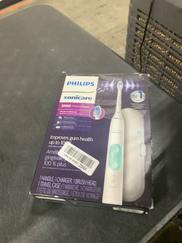 Photo 1 of Philips Sonicare ProtectiveClean 5100 Rechargeable Electric Toothbrush, with Pressure Sensor, 3 Cleaning Modes, SmarTimer and QuadPacer, 14-Day Battery Life, Travel Case, White, Model HX6857/11