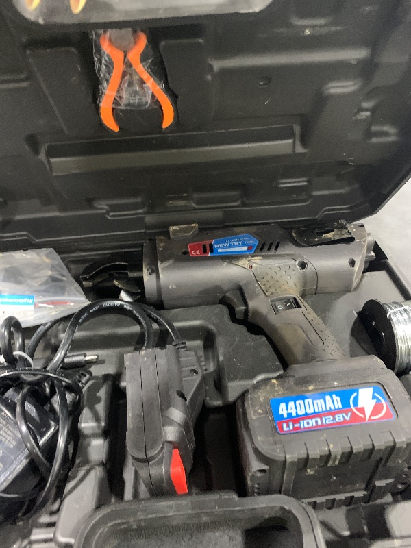 Photo 1 of NEWTRY Rebar Tie Automatic Rebar Tier Gun 4400 MAh Steel Tying Machine 8-34mm Bar Tie Tool 0.31’’-1.33’’ Tightness Adjustable Rechargeable 12.8V