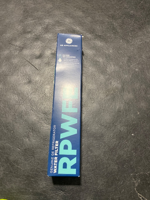 Photo 1 of GE RPWFE Refrigerator Water Filter, Genuine Replacement Filter, Certified to Reduce Lead, Sulfur, and 50+ Other Impurities, Replace Every 6 Months for Best Results, Pack of 1