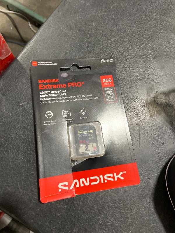 Photo 1 of SANDISK 256GB Extreme PRO SD UHS-I Card - Up to 250MB/s Read Speed and 170MB/s Write Speed, 4K UHD, Full HD, U3, and V30 - SDSDXXJ-256G-GSCIN