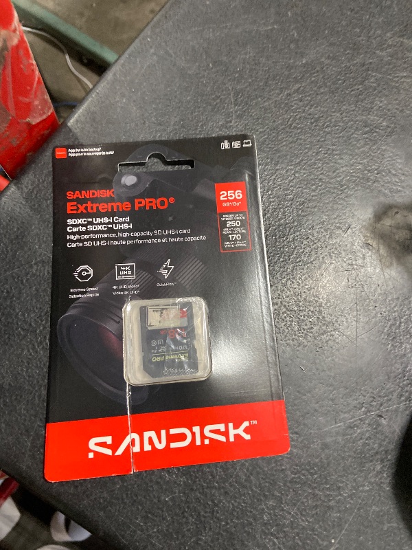 Photo 1 of SANDISK 256GB Extreme PRO SD UHS-I Card - Up to 250MB/s Read Speed and 170MB/s Write Speed, 4K UHD, Full HD, U3, and V30 - SDSDXXJ-256G-GSCIN