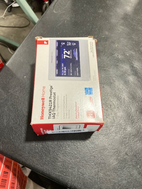 Photo 1 of Honeywell THX9421R5021WW 2 Wire IAQ High Definition Touch Screen Thermostat with Red LINK Technology, White