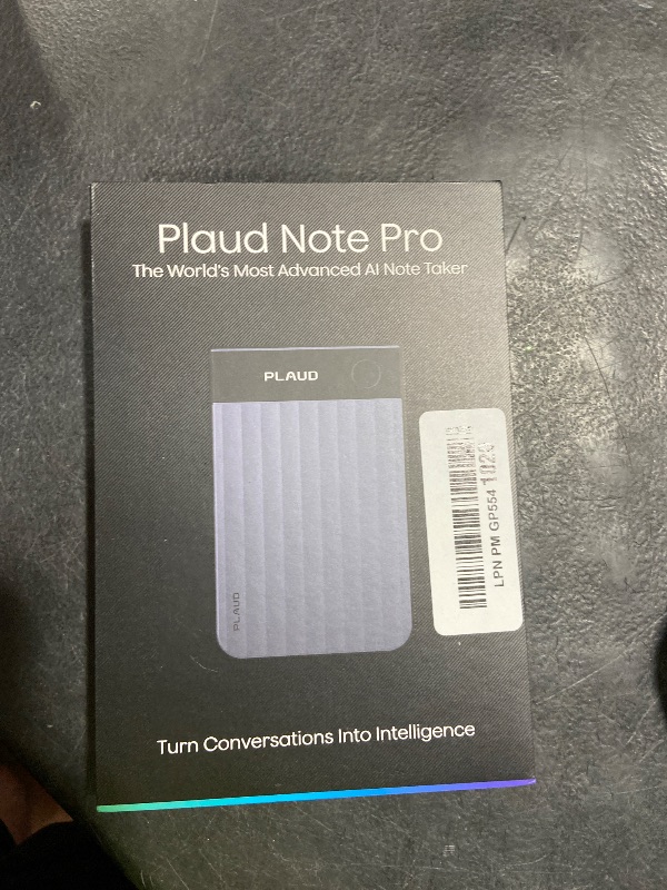 Photo 1 of Plaud Note Pro AI Voice Recorder, Transcribe & Summarize with AI Note Taker for Meetings & Calls, Professionals & Teams, Supports 112 Languages, Ultra-Slim, InstantView Display, Case Included, Black