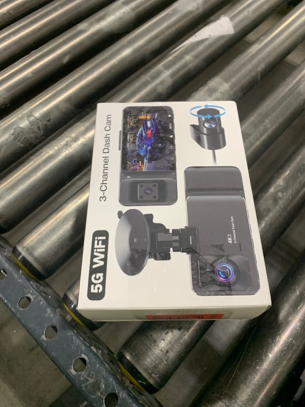Photo 1 of WECOOL 4K UHD 3 Channel Dash Cam Front and Rear Inside, Free 64GB Card Included, 360° Wide-Angle Full-View Dash Camera for Cars with Night Vision, 24H Parking Mode, G-Sensor, Loop Recording, 5GHz WiFi