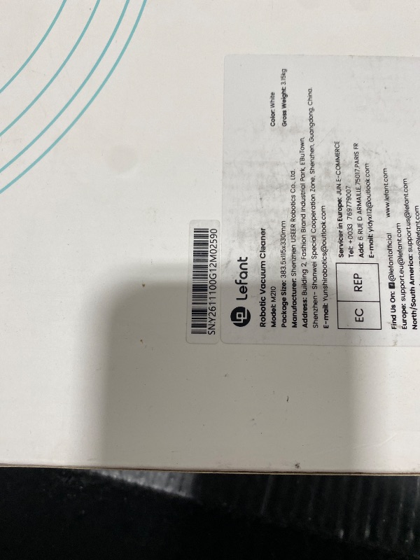 Photo 1 of Lefant Robot Vacuum Cleaner, Strong Suction, 120 Mins Runtime, Slim, Low Noise, Automatic Self-Charging, Wi-Fi/App/Alexa Control, Ideal for Pet Hair Hard Floor and Daily Cleaning, M210
