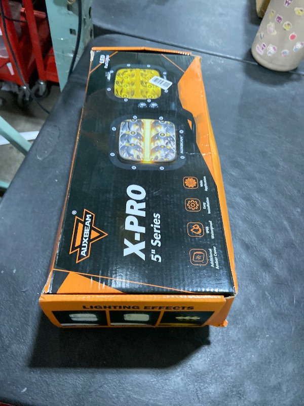 Photo 1 of Auxbeam XP-Ultra Series 5 Inch Cube Offroad Lights, Amber DRL Function, Amber White Light Covers, 132W 15600LM Spot Flood Combo, LED Pod Light Bar Off-Road Fog Lights, Pair