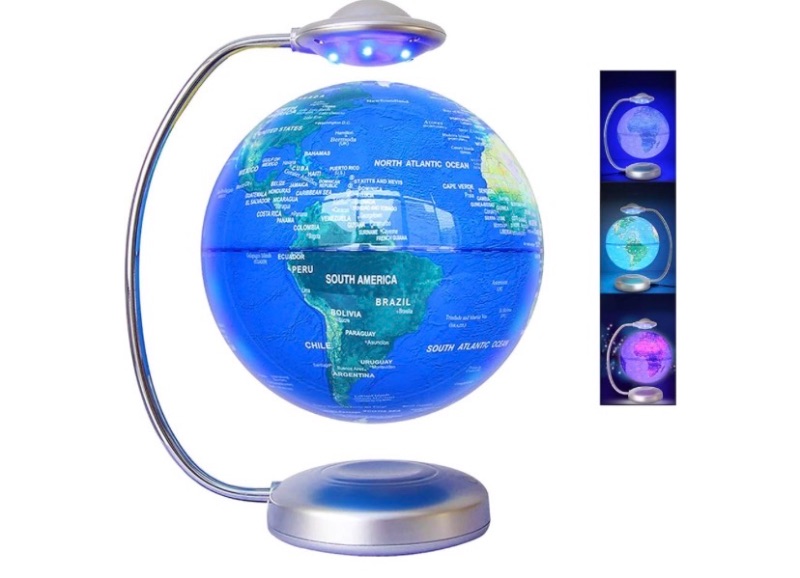 Photo 1 of Floating Globe, 3D Rotation with Led Light Magnetic Levitation Globe, Floating World Map for Home Desk Decoration, Creative Ornaments Decoration