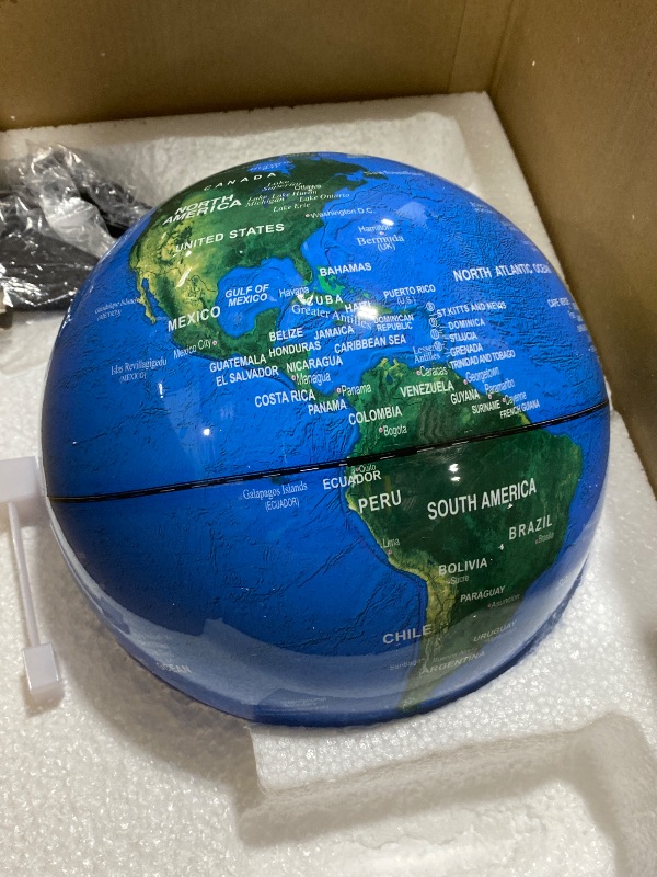 Photo 1 of Floating Globe, 3D Rotation with Led Light Magnetic Levitation Globe, Floating World Map for Home Desk Decoration, Creative Ornaments Decoration