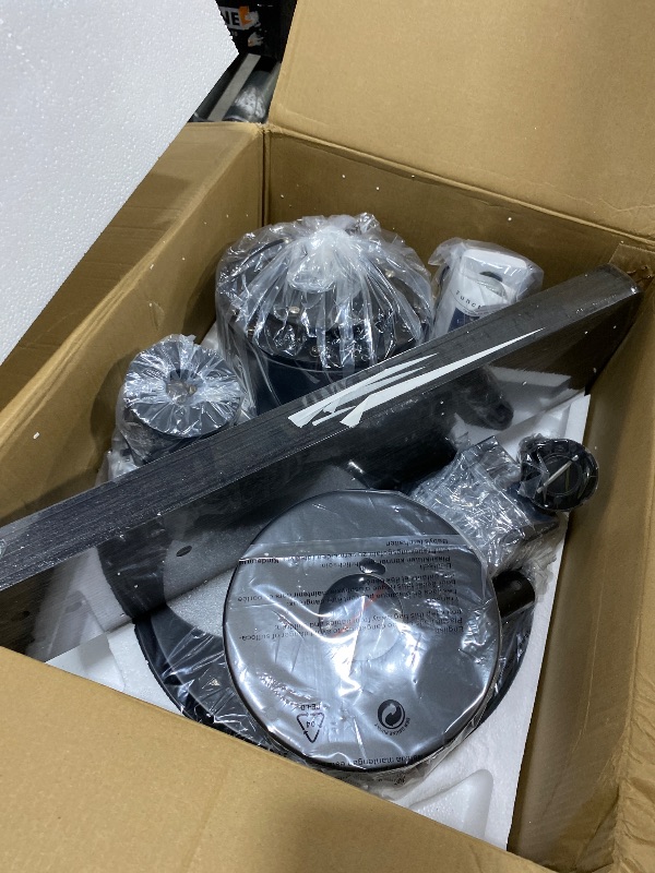 Photo 1 of 60 Inch Ceiling Fans with Lights, Large Modern Black Ceiling Fan with Light and Remote Control, 6 Double Sided Blades, 6 Speed Reversible Motor, Dimmable LED, Silent Timing, Indoor Outdoor Patio Use