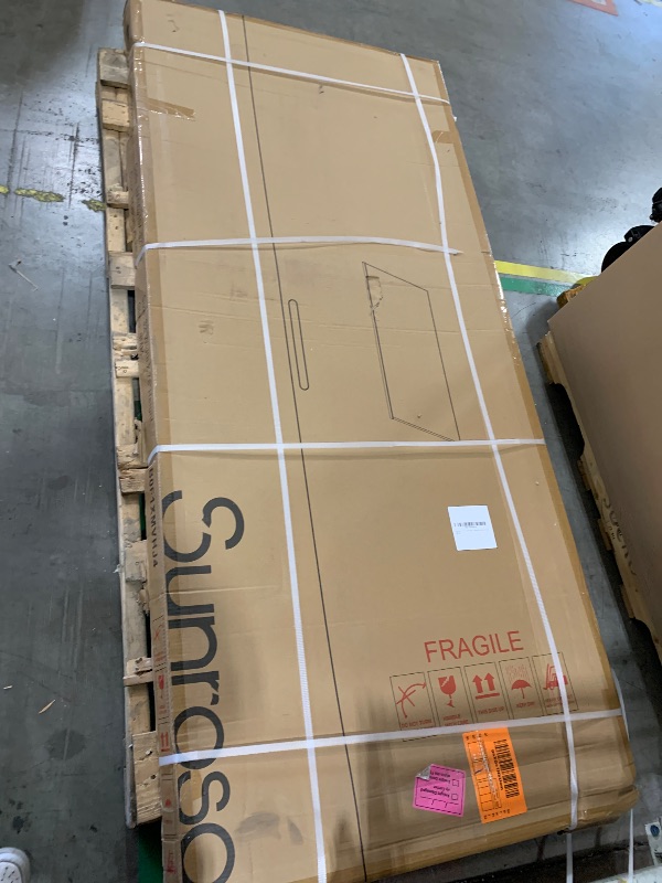 Photo 1 of Sunrosa 32"×76" Shower Glass Panel,8mm Thick Glass Shower Panel,Brushed Nickel Semi-Frameless Bathroom Shower Glass, Easy to Clean