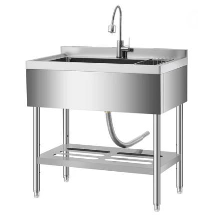 Photo 1 of Garvee 20"D X 36"W X 35.5"H Stainless Steel Utility Sink Freestanding Commercial Sink Adjustable Leg Hot and Cold Faucet Large Laundry Tub Kitchen Garage Bathroom Outdoor