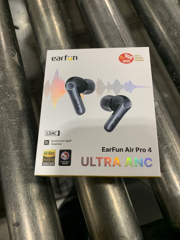 Photo 1 of EarFun Air Pro 4 Adaptive Hybrid Noise Canceling Wireless Earbuds, Qualcomm Snapdragon Sound, aptX™ Lossless, 6 Mics AI CVC 8.0 Call, LDAC Hi-Res Audio, 52H Playtime, Bluetooth 5.4, in-Ear Detection