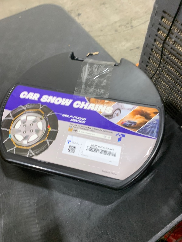 Photo 1 of Snow-Chains Auto Fixing 1 Min Quick Fit Easy Installation Tire-Chains, Portable Reusable Universal Emergency Tire Traction Chain for Passenger Car, Pickup Trucks and SUV - Set of 2