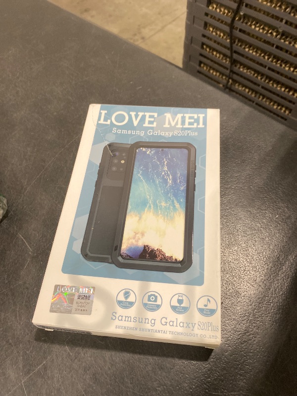 Photo 1 of LOVE MEI Military Rugged Case for Samsung Galaxy S20 Plus, with Tempered Glass Screen Protector, Shockproof Dustproof Scratch Proof Hybrid Metal and Silicone Gel Heavy Duty Full Body Cover Black