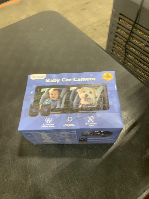 Photo 1 of Baby Car Camera for 2 Kids | 6.86" 1080P IPS Dual-Camera Split Screen Monitor - 360° Rotation IR Night Vision - USB Powered Headrest Mount Baby Car Cam