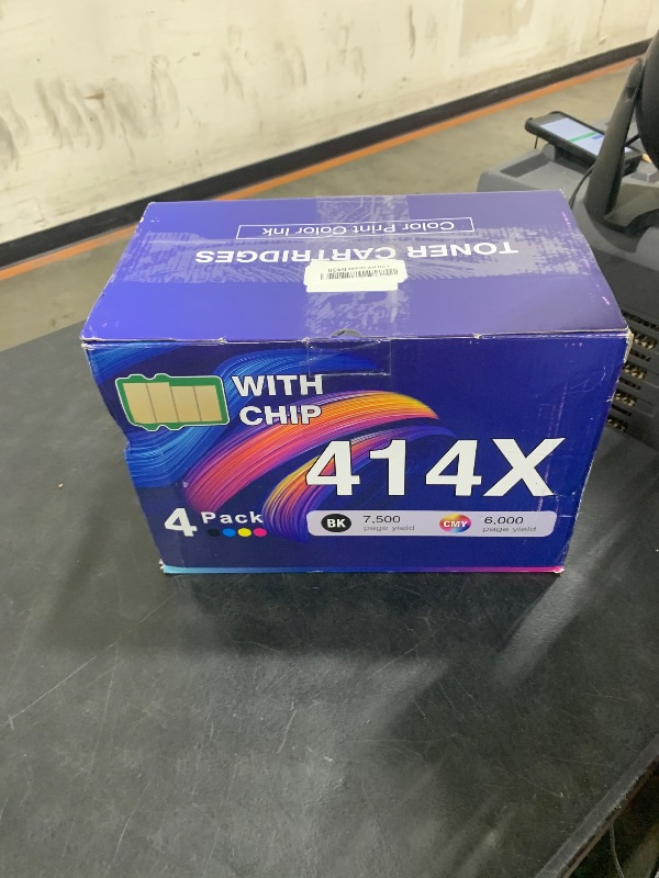 Photo 1 of 414X Toner Cartridges 4 Pack High Yield with Chip Replacement for HP 414X 414A W2020X W2020A Compatible with Color LaserJet Pro MFP M479fdw M479fdn M454dw M454dn M479 M454 Printer (B/C/Y/M Color)