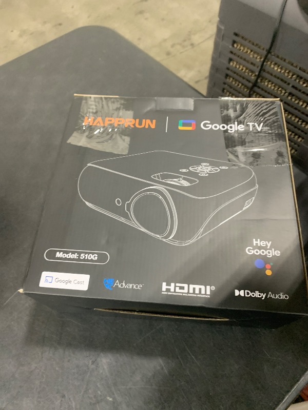 Photo 1 of Official Licensed Google TV Smart Projector, HAPPRUN 4K UHD Home Theater with Dolby Sound, Wi-Fi & Bluetooth, Built-in Streaming Apps, Compatible with Games Consoles & Smartphone, Indoor & Outdoor Use